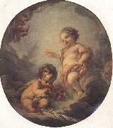 Francois Boucher The Baby Jesus and the Infant St.John oil painting reproduction